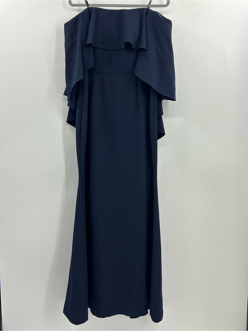 NWT Vince Camuto Navy Strapless Ruffle Maxi Dress
